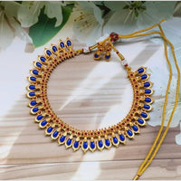 Joyful Jewel Art Premium Matte Gold Plated Pota Stone Necklace Set