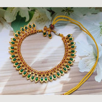 Joyful Jewel Art Premium Matte Gold Plated Pota Stone Necklace Set