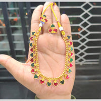 Joyful Jewel Art Divine Elegance Matte Gold Meenakari Necklace Set
