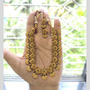 Joyful Jewel Art Royal Radiance Matte Gold Plated Pota Stone Necklace Set