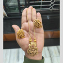 Joyful Jewel Art Royal Radiance Matte Gold Plated Pota Stone Necklace Set