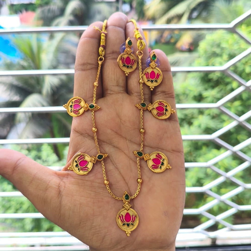 Joyful Jewel Art Elegant Matte Pota Stone Necklace Set