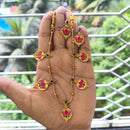 Joyful Jewel Art Elegant Matte Pota Stone And Meenakari Necklace Set