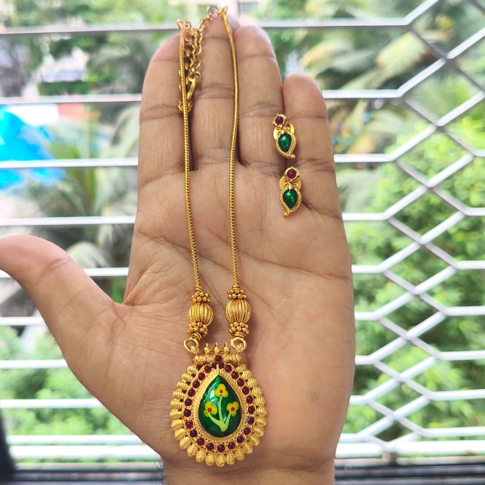 Joyful Jewel Art Elegant Matte Pota Stone Necklace Set