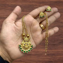 Joyful Jewel Art Royal Matte Temple Necklace Set with God Motif & Pota Stone