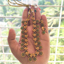 Joyful Jewel Art Traditional Matte Pota Stone Necklace Set With Flower Motifs