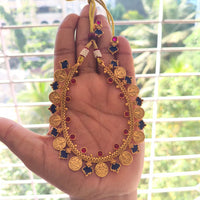 Joyful Jewel Art Heritage Matte Pota Stone Temple Necklace Set With Goddess Motifs