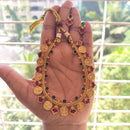 Joyful Jewel Art Heritage Matte Pota Stone Temple Necklace Set With Goddess Motifs