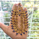 Joyful Jewel Art Heritage Matte Pota Stone Necklace Set With Flower Motifs