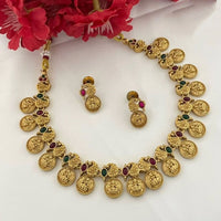 Joyful Jewel Art Heritage Pota Stone Temple Necklace Set With Sacred Goddess Motifs