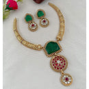 Joyful Jewel Art Floral Grace Pota Stone Necklace Set with Flower Motifs