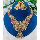 Joyful Jewel Art Regal Pota Stone And Pearl And Beads Intricate Necklace Set with Goddess Motifs