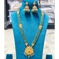 Joyful Jewel Art Heritage Style Matte Pota Stone Long Necklace Set