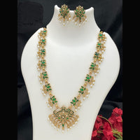 Joyful Jewel Art Traditional Matte Pota Stone And Pearl Necklace Set