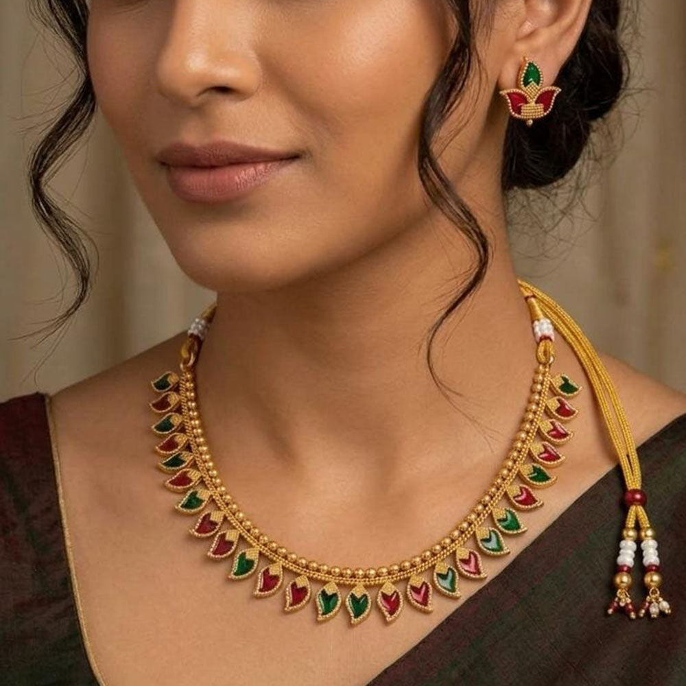 Joyful Jewel Art Traditional Matte Meenakari Necklace Set