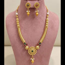 Joyful Jewel Art Traditional Matte Pota Stone And Pearl Necklace Set