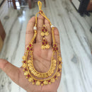 Joyful Jewel Art Traditional Matte Pota Stone And Temple Necklace Set