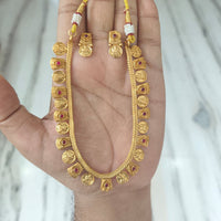 Joyful Jewel Art Traditional Matte Pota Stone And Temple Necklace Set