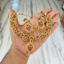 Joyful Jewel Art Traditional Matte Pota Stone And Pearl Necklace Set