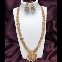 Joyful Jewel Art Traditional Matte Pota Stone And Temple Long Necklace Set