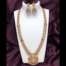 Joyful Jewel Art Traditional Matte Pota Stone And Temple Long Necklace Set