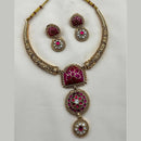 Joyful Jewel Art Traditional Matte Pota Stone Necklace Set