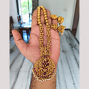 Joyful Jewel Art Traditional Matte Pota Stone And Pearl Temple Necklace Set