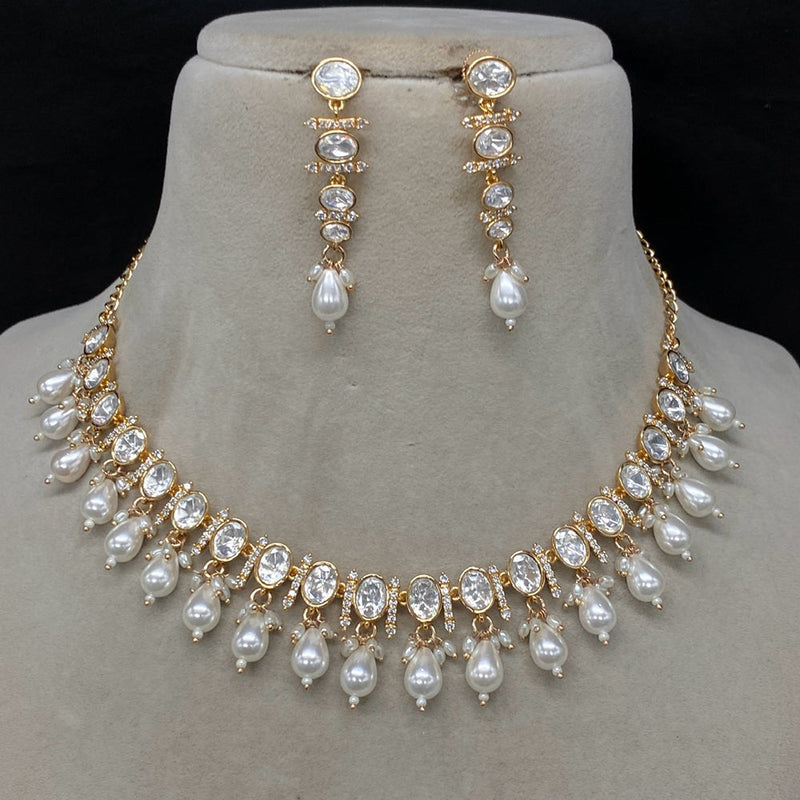 Amoliya Jewels Brass Polki Kundan Designer Necklace Set