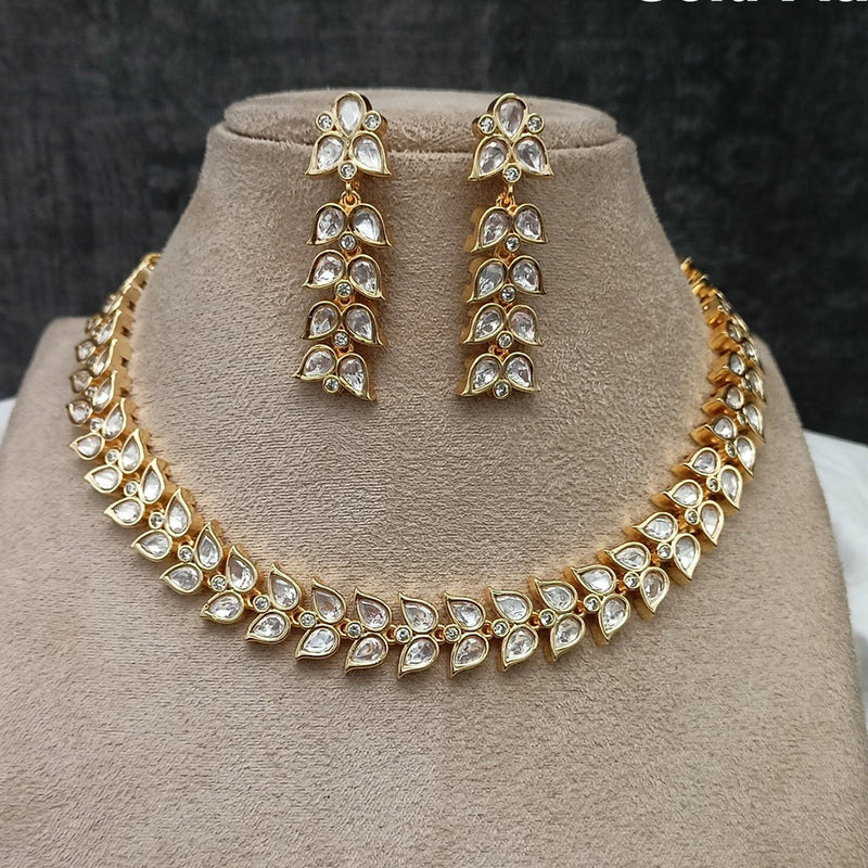 Amoliya Jewels Brass Polki Kundan Designer Necklace Set