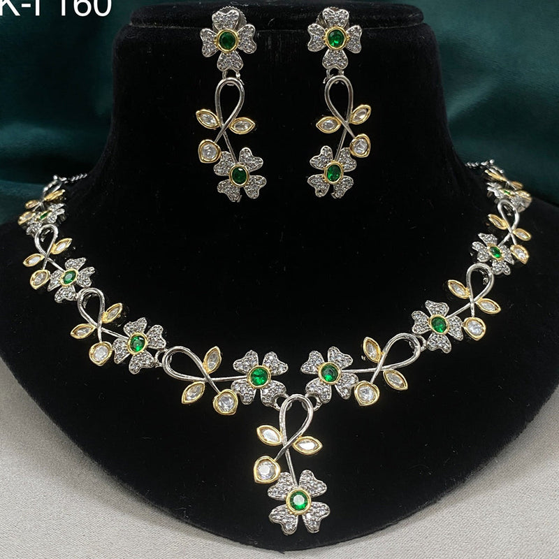 Amoliya Jewels Brass Polki Kundan Designer Necklace Set