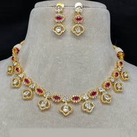 Amoliya Jewels Brass Polki Kundan Designer Necklace Set