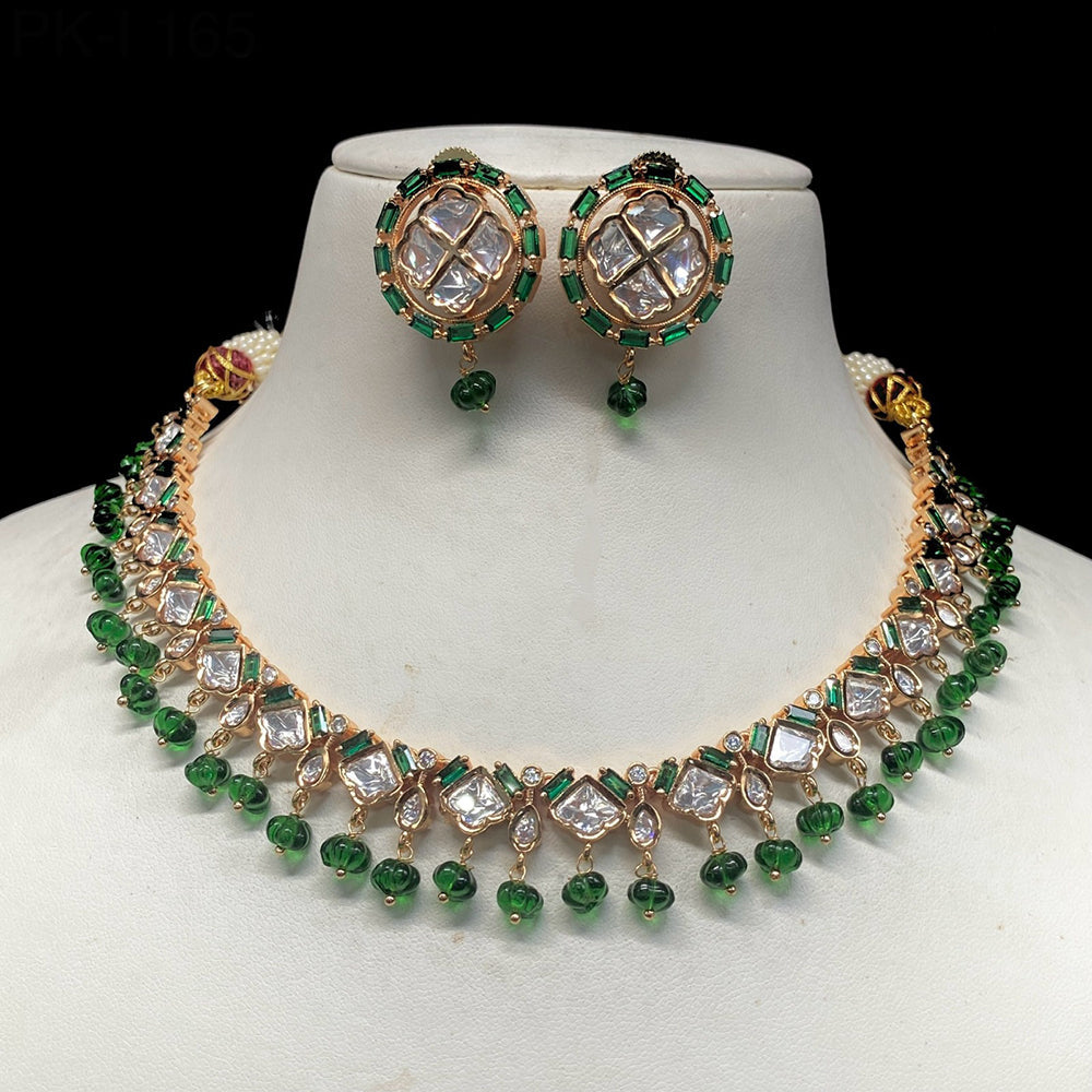 Amoliya Jewels Brass Polki Kundan Designer Necklace Set