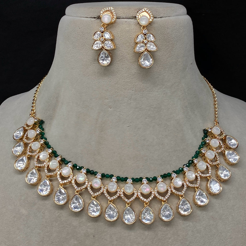 Amoliya Jewels Brass Polki Kundan Designer Necklace Set