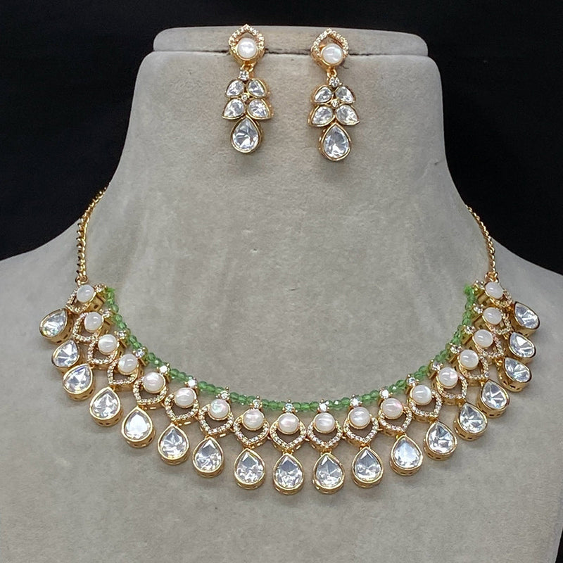 Amoliya Jewels Brass Polki Kundan Designer Necklace Set