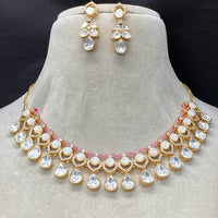 Amoliya Jewels Brass Polki Kundan Designer Necklace Set