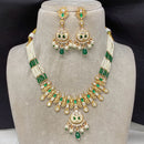 Amoliya Jewels Brass Polki Kundan Designer Necklace Set