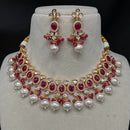 Amoliya Jewels Brass Polki Kundan Designer Necklace Set