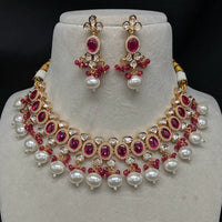 Amoliya Jewels Brass Polki Kundan Designer Necklace Set