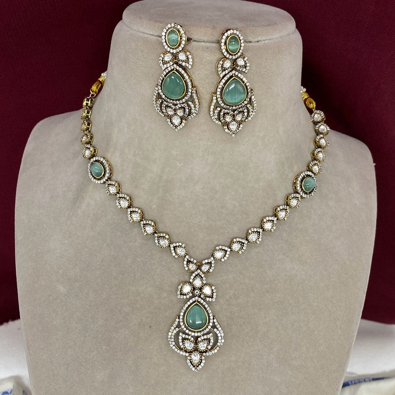 Amoliya Jewels Brass Polki Kundan Designer Necklace Set