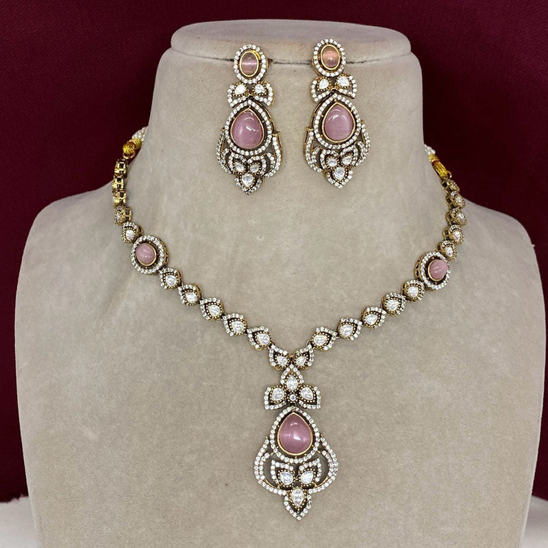 Amoliya Jewels Brass Polki Kundan Designer Necklace Set