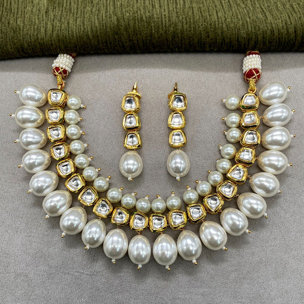 Amoliya Jewels Brass Polki Kundan Designer Necklace Set