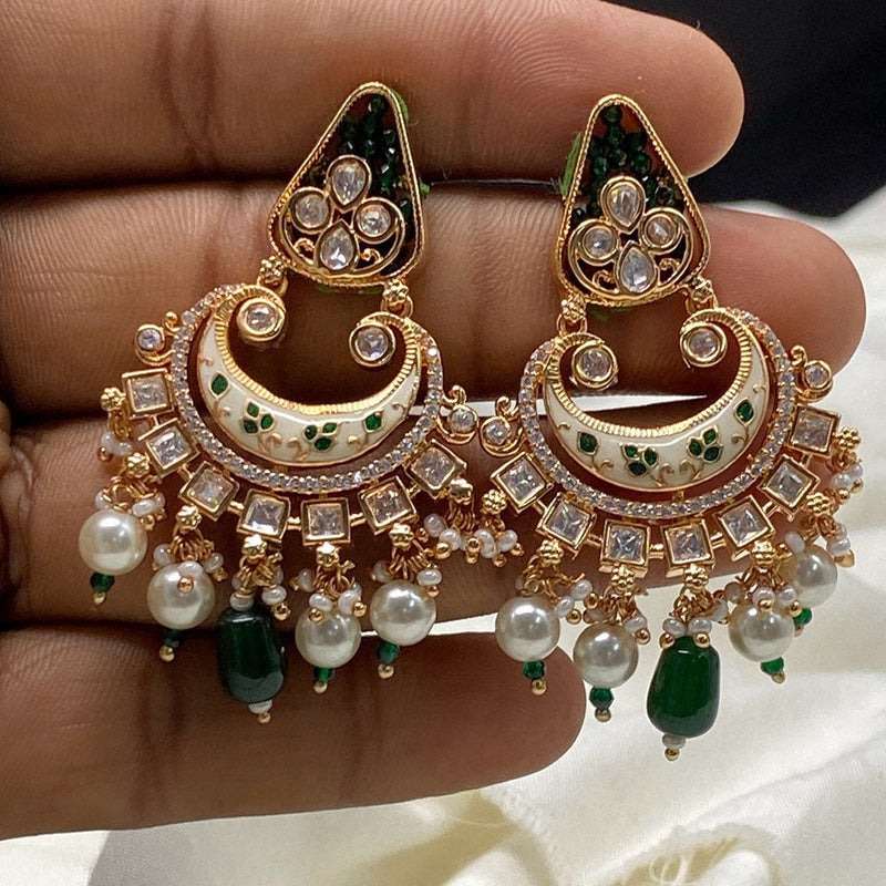 Amoliya Jewels Brass Polki Kundan Dangler Earrings