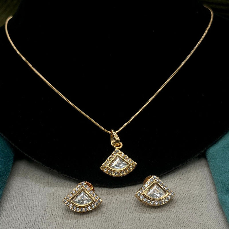 Amoliya Jewels Brass Polki Kundan Pendant Set