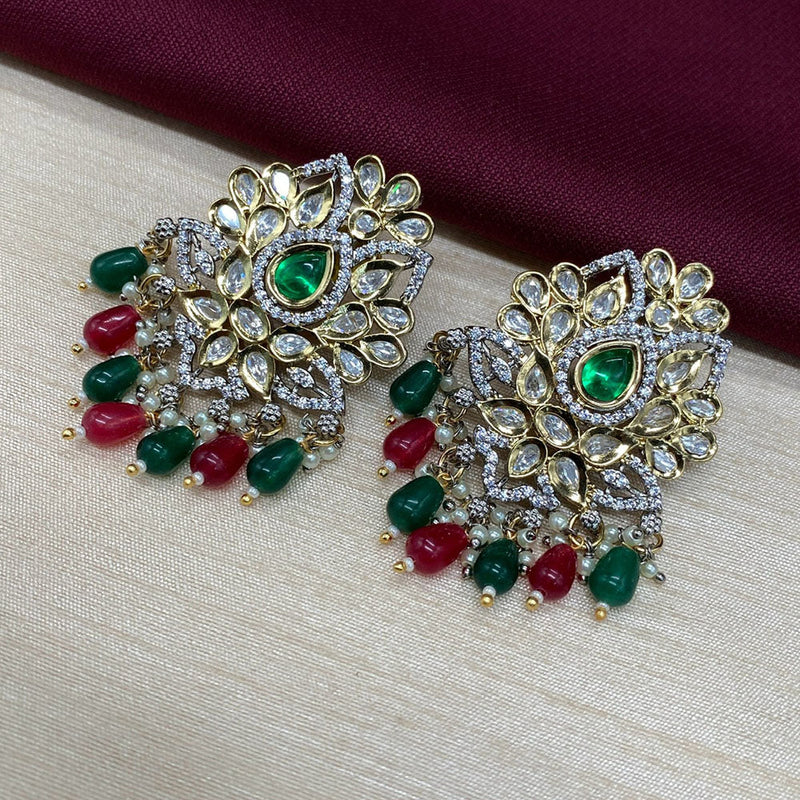 Amoliya Jewels Brass Kundan Earrings