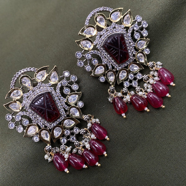 Amoliya Jewels Brass Kundan Earrings