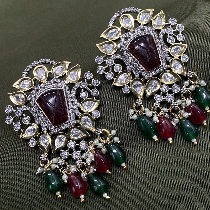 Amoliya Jewels Brass Kundan Earrings