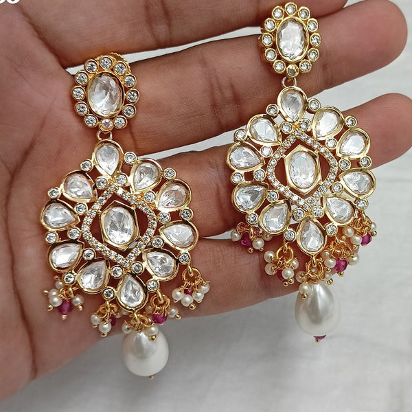 Amoliya Jewels Brass Kundan Earrings