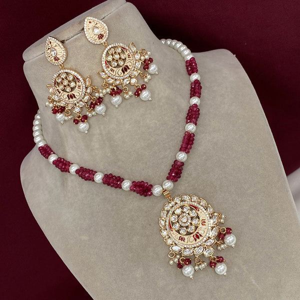 Amoliya Jewels Pearl & Kundan Necklace Set