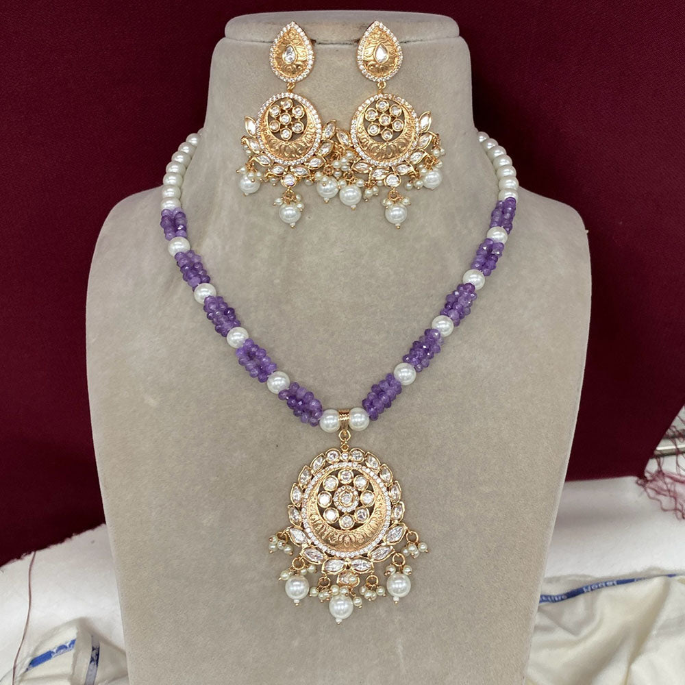 Amoliya Jewels Pearl & Kundan Necklace Set