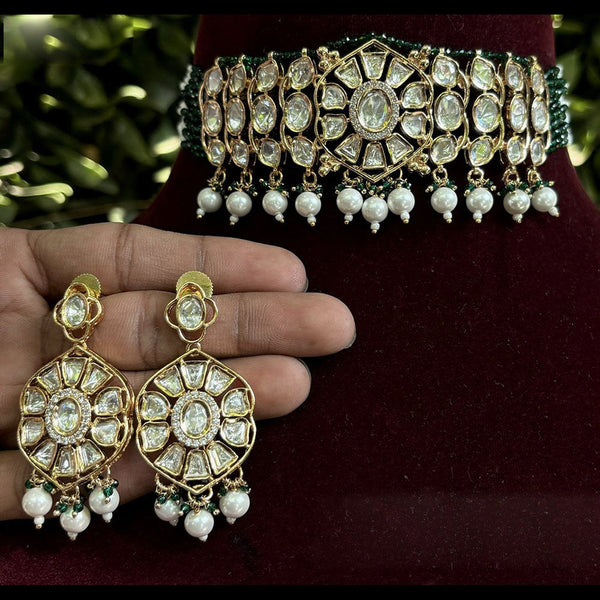 Amoliya Jewels Pearl & Kundan Necklace Set